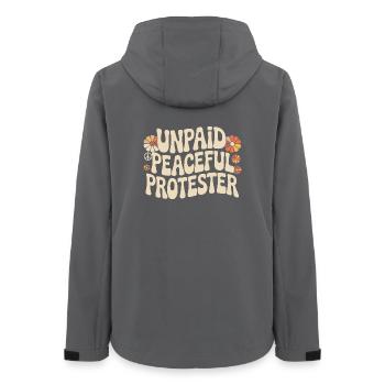 Unpaid Peaceful Protester Activist Saying Demo - Women’s Recycled Softshell Jacket by Stanley/Stella - anthracite - Back - AI Model Female 172 light (172cm)