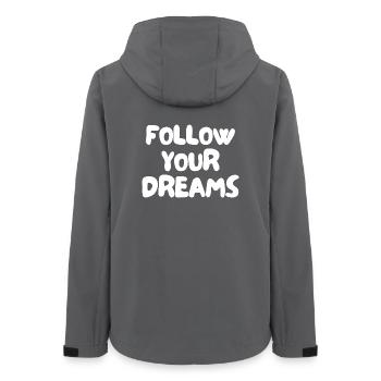 follow your dreams - Women’s Recycled Softshell Jacket by Stanley/Stella - anthracite - Back - AI Model Female 172 light (172cm)
