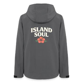 Island Soul Hibiskus - Frauen Recycelte Softshelljacke von Stanley/Stella - Anthrazit - Hinten - AI Model Female 172 light (172cm)
