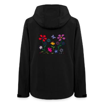Flower meadow, garden, butterfly - Women’s Recycled Softshell Jacket by Stanley/Stella - black - Back - AI Model Female 172 light (172cm)