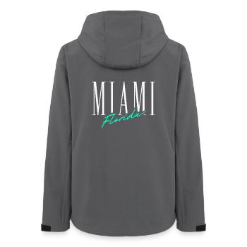 Miami Florida - Frauen Recycelte Softshelljacke von Stanley/Stella - Anthrazit - Hinten - AI Model Female 172 light (172cm)