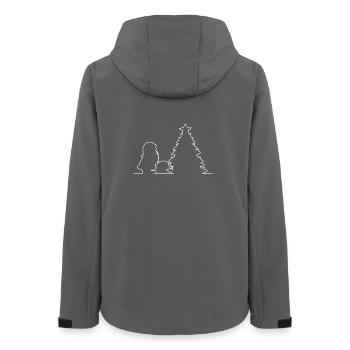 Santa Claus pees on Christmas tree, Christmas - Women’s Recycled Softshell Jacket by Stanley/Stella - anthracite - Back - AI Model Female 172 light (172cm)
