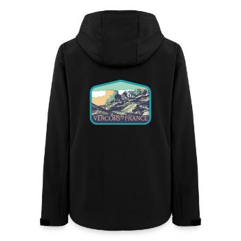 Vercors Regional Nature Park: Majestic Nature - Women’s Recycled Softshell Jacket by Stanley/Stella - black - Back - AI Model Female 172 light (172cm)