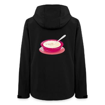 Riz au lait dans une assiette lumineuse – un motif de friandise sucrée - Veste softshell femme recyclée Stanley/Stella - noir - Dos - AI Model Female 172 light (172cm)