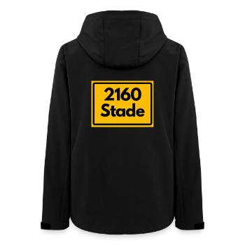 ANCIEN CODE POSTAL RÉTRO 2160 STADE HANSEHAFEN - Veste softshell femme recyclée Stanley/Stella - noir - Dos - AI Model Female 172 light (172cm)