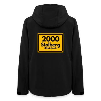 ALTE POSTLEITZAHL PLZ RETRO  2000 STOLBERG  - Frauen Recycelte Softshelljacke von Stanley/Stella - Schwarz - Hinten - AI Model Female 172 light (172cm)