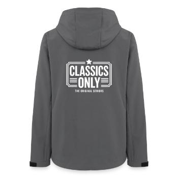 Nur Klassiker: Originales Seniors-Abzeichen - Frauen Recycelte Softshelljacke von Stanley/Stella - Anthrazit - Hinten - AI Model Female 172 light (172cm)