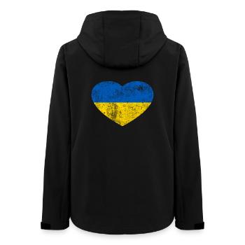 Drapeau de l’Ukraine Drapeau Grunge Retro Heart - Veste softshell femme recyclée Stanley/Stella - noir - Dos - AI Model Female 172 light (172cm)
