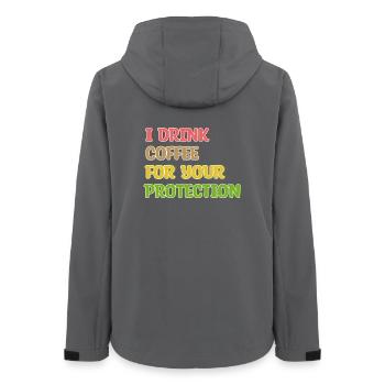 Kaffee Trinken Statement Kaffeetrinker Humorvoll - Frauen Recycelte Softshelljacke von Stanley/Stella - Anthrazit - Hinten - AI Model Female 172 light (172cm)