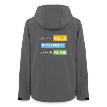 Je suis belle, intelligente et bientôt riche - Veste softshell femme recyclée Stanley/Stella - charbon - Dos - AI Model Female 172 light (172cm)