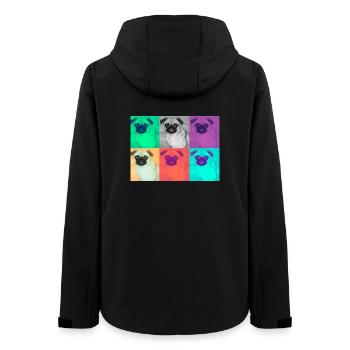 Pop Art Dog Design - Women’s Recycled Softshell Jacket by Stanley/Stella - black - Back - AI Model Female 172 light (172cm)