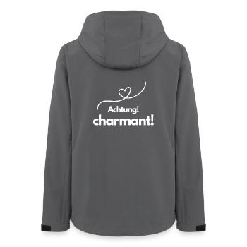 Achtung Charmant Flirt Humor Statement Shirt - Frauen Recycelte Softshelljacke von Stanley/Stella - Anthrazit - Hinten - AI Model Female 172 light (172cm)