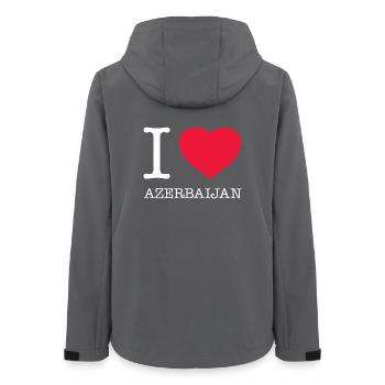 I LOVE AZERBAIJAN Aserbaidschan - Frauen Recycelte Softshelljacke von Stanley/Stella - Anthrazit - Hinten - AI Model Female 172 light (172cm)