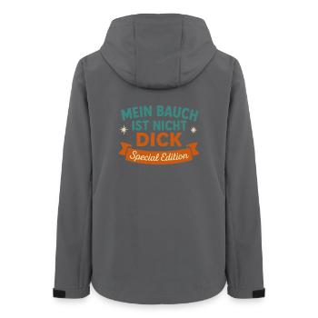 Mein Bauch ist nicht dick – Special Edition - Frauen Recycelte Softshelljacke von Stanley/Stella - Anthrazit - Hinten - AI Model Female 172 light (172cm)
