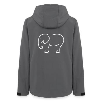 Elephant Sketch – Minimalist Animal Motif - Women’s Recycled Softshell Jacket by Stanley/Stella - anthracite - Back - AI Model Female 172 light (172cm)