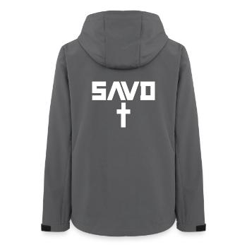 Erlöstes Kreuz Bibel Christlicher Glaube Jesus Erl - Frauen Recycelte Softshelljacke von Stanley/Stella - Anthrazit - Hinten - AI Model Female 172 light (172cm)