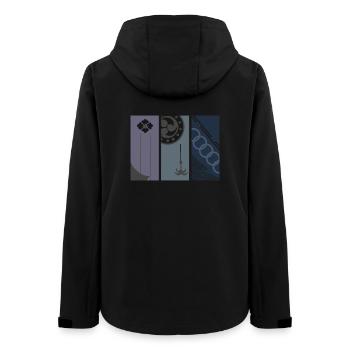 Echoes of Edo - Modern Japanese Art  - Women’s Recycled Softshell Jacket by Stanley/Stella - black - Back - AI Model Female 172 light (172cm)