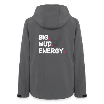 Big mud energy Schlammlauf Mud Run Muddy Race - Frauen Recycelte Softshelljacke von Stanley/Stella - Anthrazit - Hinten - AI Model Female 172 light (172cm)
