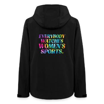 Tie-Dye Typo: Women's Sport Power - Women’s Recycled Softshell Jacket by Stanley/Stella - black - Back - AI Model Female 172 light (172cm)