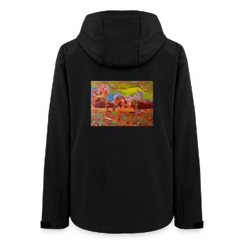 Colorful landscape mosaic - Women’s Recycled Softshell Jacket by Stanley/Stella - black - Back - AI Model Female 172 light (172cm)
