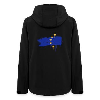 Drapeau européen peinture avec un coup de pinceau - Veste softshell femme recyclée Stanley/Stella - noir - Dos - AI Model Female 172 light (172cm)