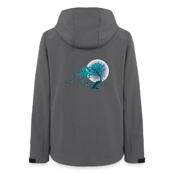 Japan Japanisch Mode Style Natur Baum - Frauen Recycelte Softshelljacke von Stanley/Stella - Anthrazit - Hinten - AI Model Female 172 light (172cm)