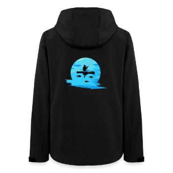 Mondlichtfischer im Boot - Frauen Recycelte Softshelljacke von Stanley/Stella - Schwarz - Hinten - AI Model Female 172 light (172cm)