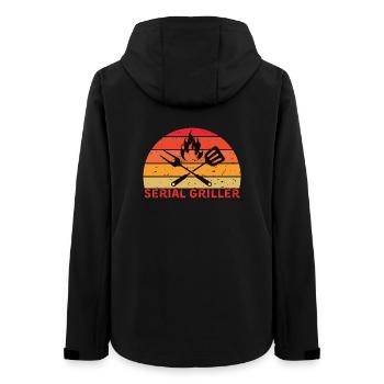 Serial Griller Retro BBQ Design - Women’s Recycled Softshell Jacket by Stanley/Stella - black - Back - AI Model Female 172 light (172cm)