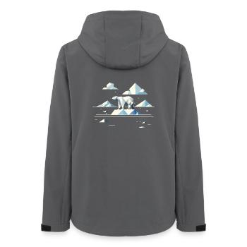 Géométrique Ours polaire sur la banquise – Calme arctique - Veste softshell femme recyclée Stanley/Stella - charbon - Dos - AI Model Female 172 light (172cm)