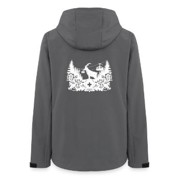 Steinbock_1_white_ - Frauen Recycelte Softshelljacke von Stanley/Stella - Anthrazit - Hinten - AI Model Female 172 light (172cm)