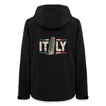 Leaning Tower Italy Vintage - Frauen Recycelte Softshelljacke von Stanley/Stella - Schwarz - Hinten - AI Model Female 172 light (172cm)