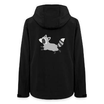 Süßer laufender Waschbär minimalistischen Stil - Frauen Recycelte Softshelljacke von Stanley/Stella - Schwarz - Hinten - AI Model Female 172 light (172cm)