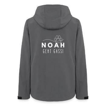 Noah geht Gassi Namensshirt Hundepfote Hundeleine - Frauen Recycelte Softshelljacke von Stanley/Stella - Anthrazit - Hinten - AI Model Female 172 light (172cm)