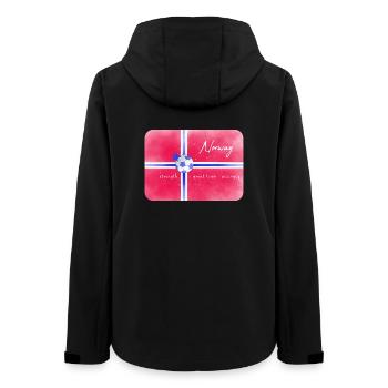 Drapeau norvégien avec maillot de football matchs internationaux - Veste softshell femme recyclée Stanley/Stella - noir - Dos - AI Model Female 172 light (172cm)