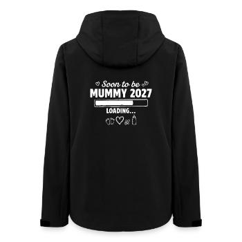 Pregnancy Announcement Soon to be Mummy 2027 - Frauen Recycelte Softshelljacke von Stanley/Stella - Schwarz - Hinten - AI Model Female 172 light (172cm)