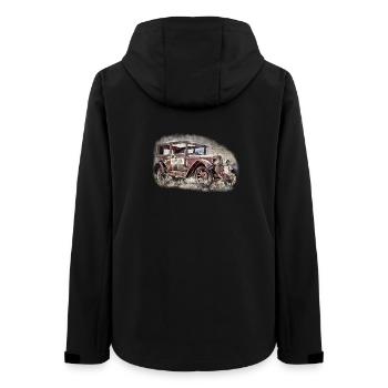 Nostalgic Old American Dream Car - Women’s Recycled Softshell Jacket by Stanley/Stella - black - Back - AI Model Female 172 light (172cm)
