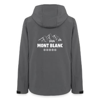 Mont Blanc, Skigebiet, Skifahren - Frauen Recycelte Softshelljacke von Stanley/Stella - Anthrazit - Hinten - AI Model Female 172 light (172cm)