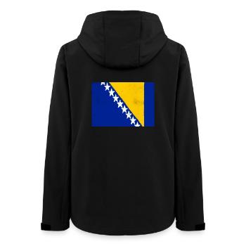 Flag of Bosnia and Herzegovina - Women’s Recycled Softshell Jacket by Stanley/Stella - black - Back - AI Model Female 172 light (172cm)