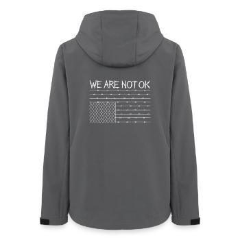 We Are Not OK Barbed Wire Design - Women’s Recycled Softshell Jacket by Stanley/Stella - anthracite - Back - AI Model Female 172 light (172cm)