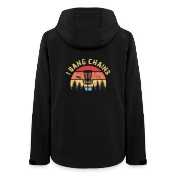 Disc Golf Discgolf I Bang Chains Lustiger Spruch - Frauen Recycelte Softshelljacke von Stanley/Stella - Schwarz - Hinten - AI Model Female 172 light (172cm)