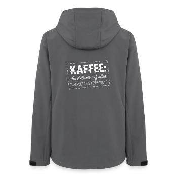 Kaffee die Antwort auf alles - Frauen Recycelte Softshelljacke von Stanley/Stella - Anthrazit - Hinten - AI Model Female 172 light (172cm)