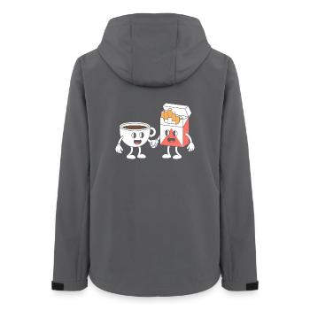 Kaffee und Zigaretten - Lustiges T-Shirt - Frauen Recycelte Softshelljacke von Stanley/Stella - Anthrazit - Hinten - AI Model Female 172 light (172cm)
