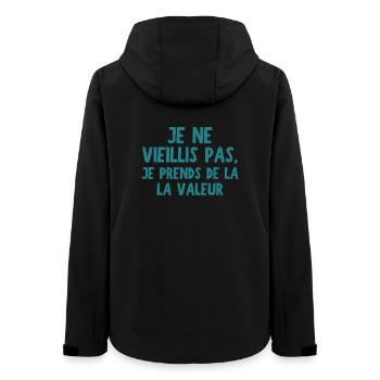 Je Prends de la Valeur Humour - Veste softshell femme recyclée Stanley/Stella - noir - Dos - AI Model Female 172 light (172cm)