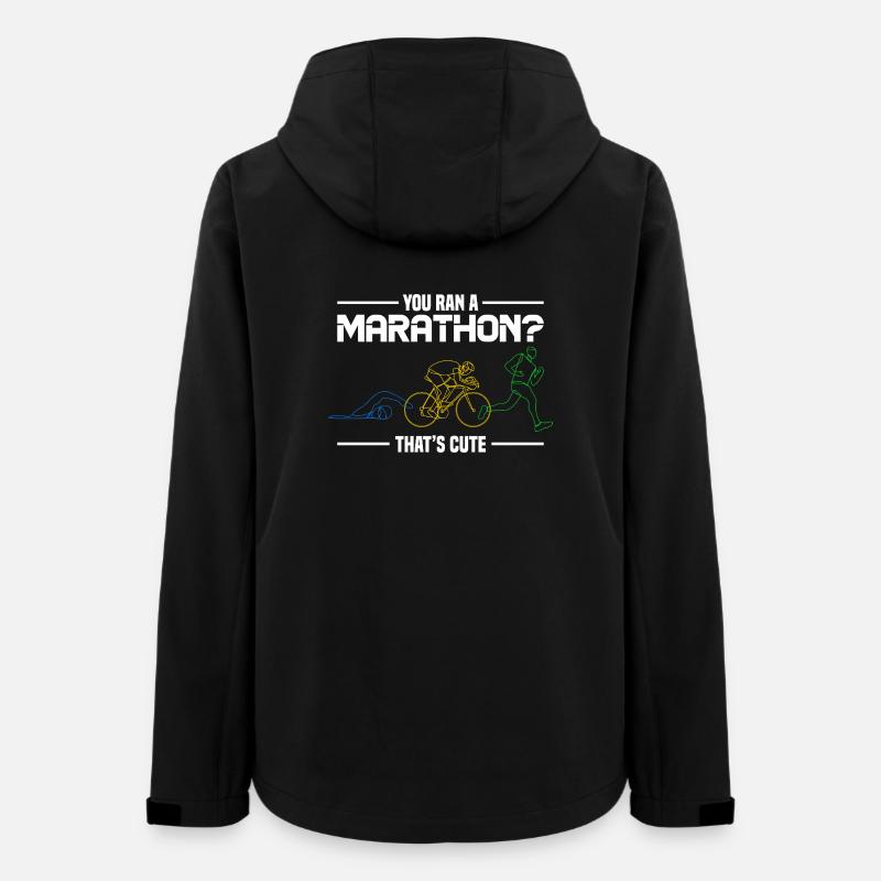 Humour marathonique - Avez-vous couru un marathon ? C’est mignon - Veste softshell femme recyclée Stanley/Stella - noir