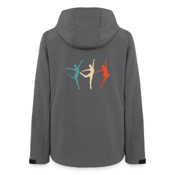 Tanzsilhouetten im Dreifarben-Schwung - Frauen Recycelte Softshelljacke von Stanley/Stella - Anthrazit - Hinten - AI Model Female 172 light (172cm)