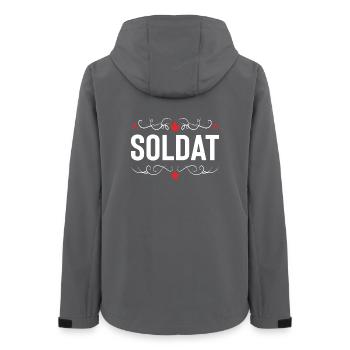 Soldat Beruf - Frauen Recycelte Softshelljacke von Stanley/Stella - Anthrazit - Hinten - AI Model Female 172 light (172cm)