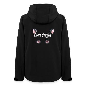 katzenohren Süße Catgirl Anime Grafik - Frauen Recycelte Softshelljacke von Stanley/Stella - Schwarz - Hinten - AI Model Female 172 light (172cm)