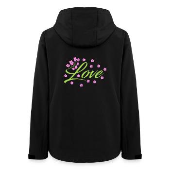 Love - Flowers - Women’s Recycled Softshell Jacket by Stanley/Stella - black - Back - AI Model Female 172 light (172cm)