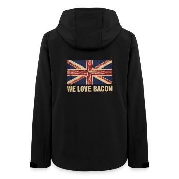 We Love Bacon UK Meme - Women’s Recycled Softshell Jacket by Stanley/Stella - black - Back - AI Model Female 172 light (172cm)