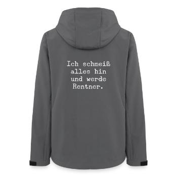 Ich schmeiss alles hin und werde Rentner. - Frauen Recycelte Softshelljacke von Stanley/Stella - Anthrazit - Hinten - AI Model Female 172 light (172cm)